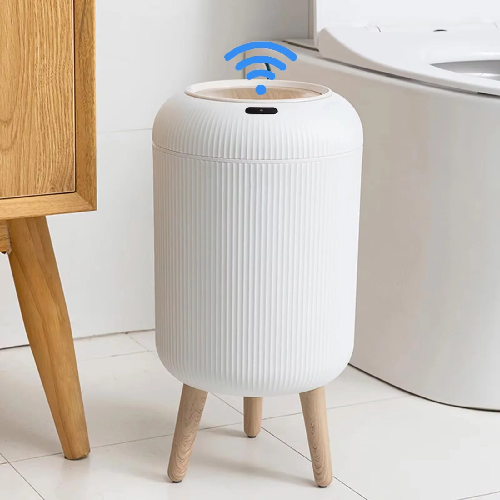 Smart Automatic Trash Can with Lid – Touchless Motion Sensor Waste Bin for Kitchen & Bathroom