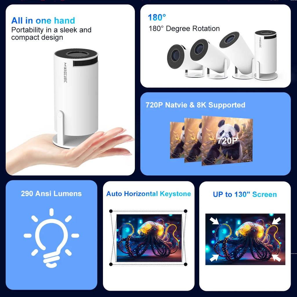 Magcubic HY300 Pro 8K Smart projector - Compact, wireless, Portable