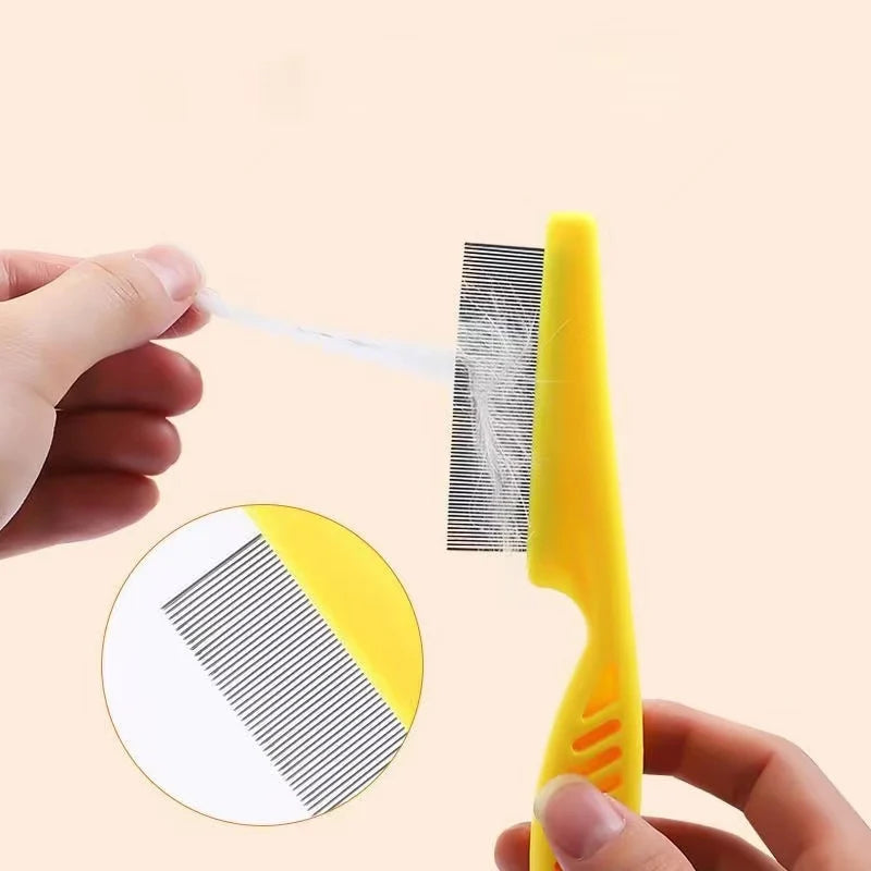Stainless Steel Flea & Shedding Comb for Pets – Fine Tooth Grooming Comb for Dogs & Cats