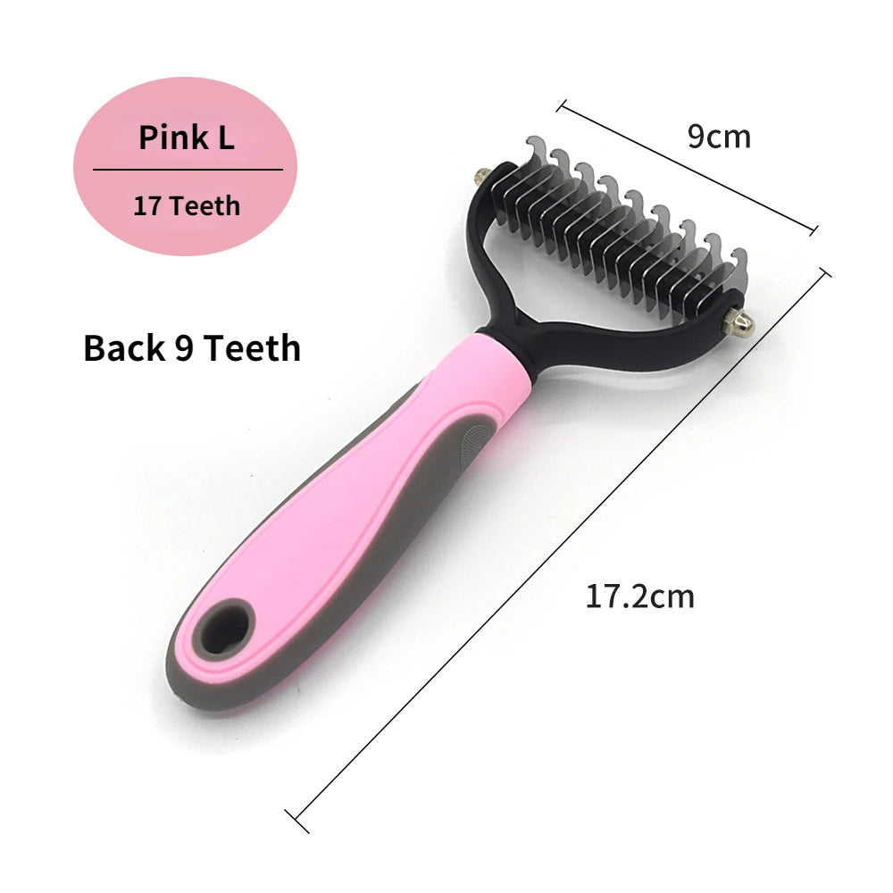 Professional Pet Deshedding Brush – Dog & Cat Hair Remover Grooming Tool