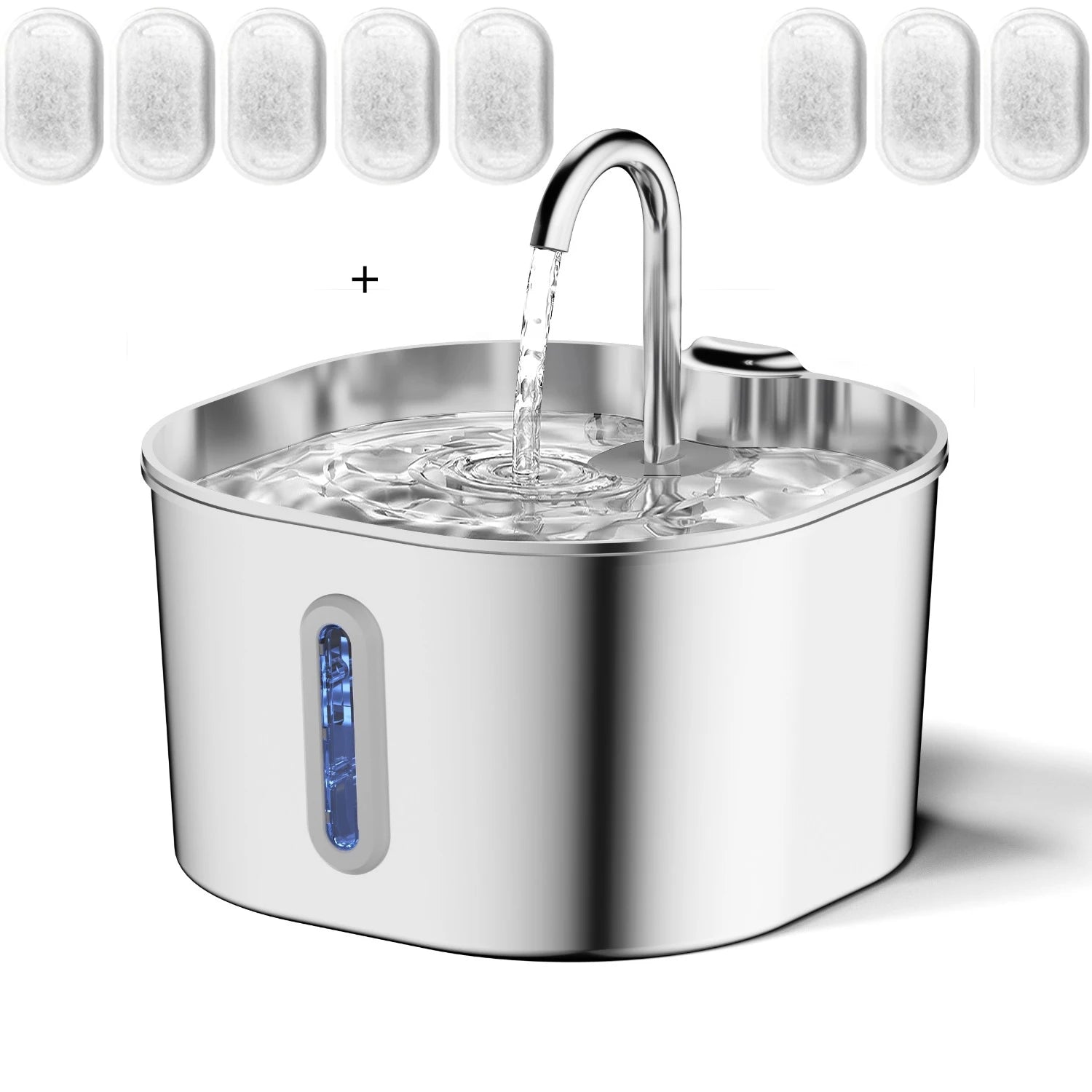 Stainless Steel Pet Water Fountain - 2.2L Automatic Water Dispenser For Cats & Dogs