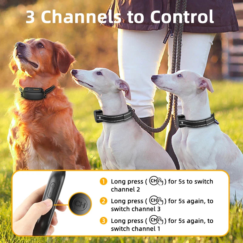 ROJECO Electric Dog Training Collar – Rechargeable, Waterproof IPX7, Remote Control | Safe & Effective