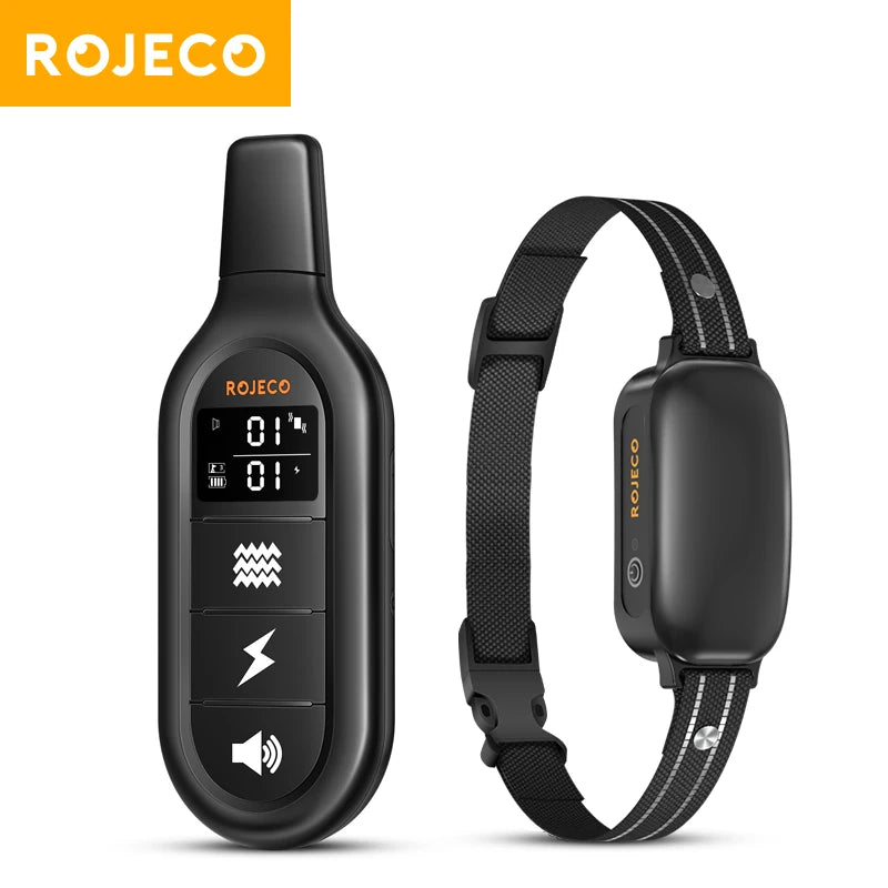 ROJECO Electric Dog Training Collar – Rechargeable, Waterproof IPX7, Remote Control | Safe & Effective