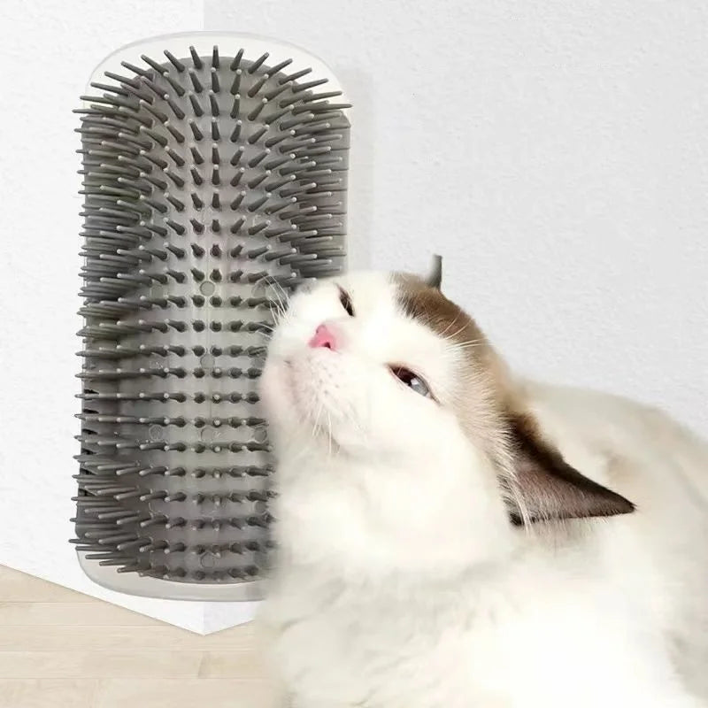 Cat Self-Grooming Wall Corner Brush – Massage Comb & Pet Hair Removal Tool