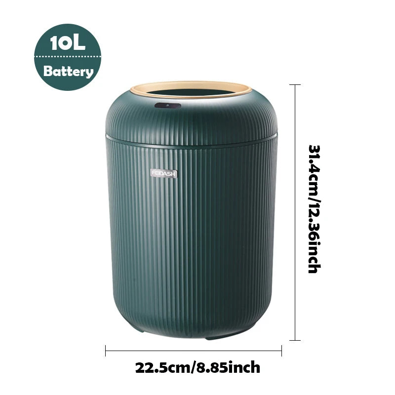 Smart Automatic Trash Can with Lid – Touchless Motion Sensor Waste Bin for Kitchen & Bathroom