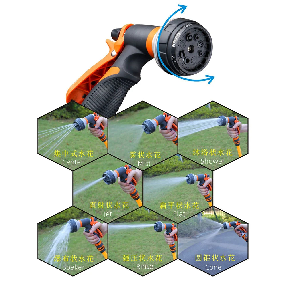 8-Mode High Pressure Garden Watering Gun – Adjustable Spray Nozzle for Plants, Lawn & Yard