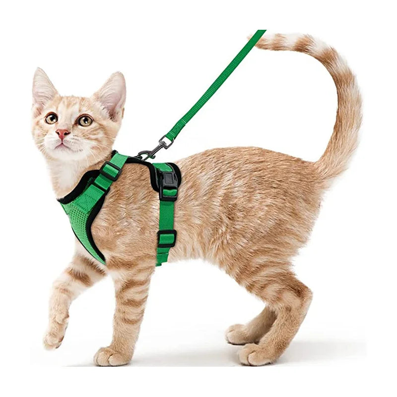 Escape-Proof Cat Harness & Leash Set – Soft Adjustable Walking Vest for Cats