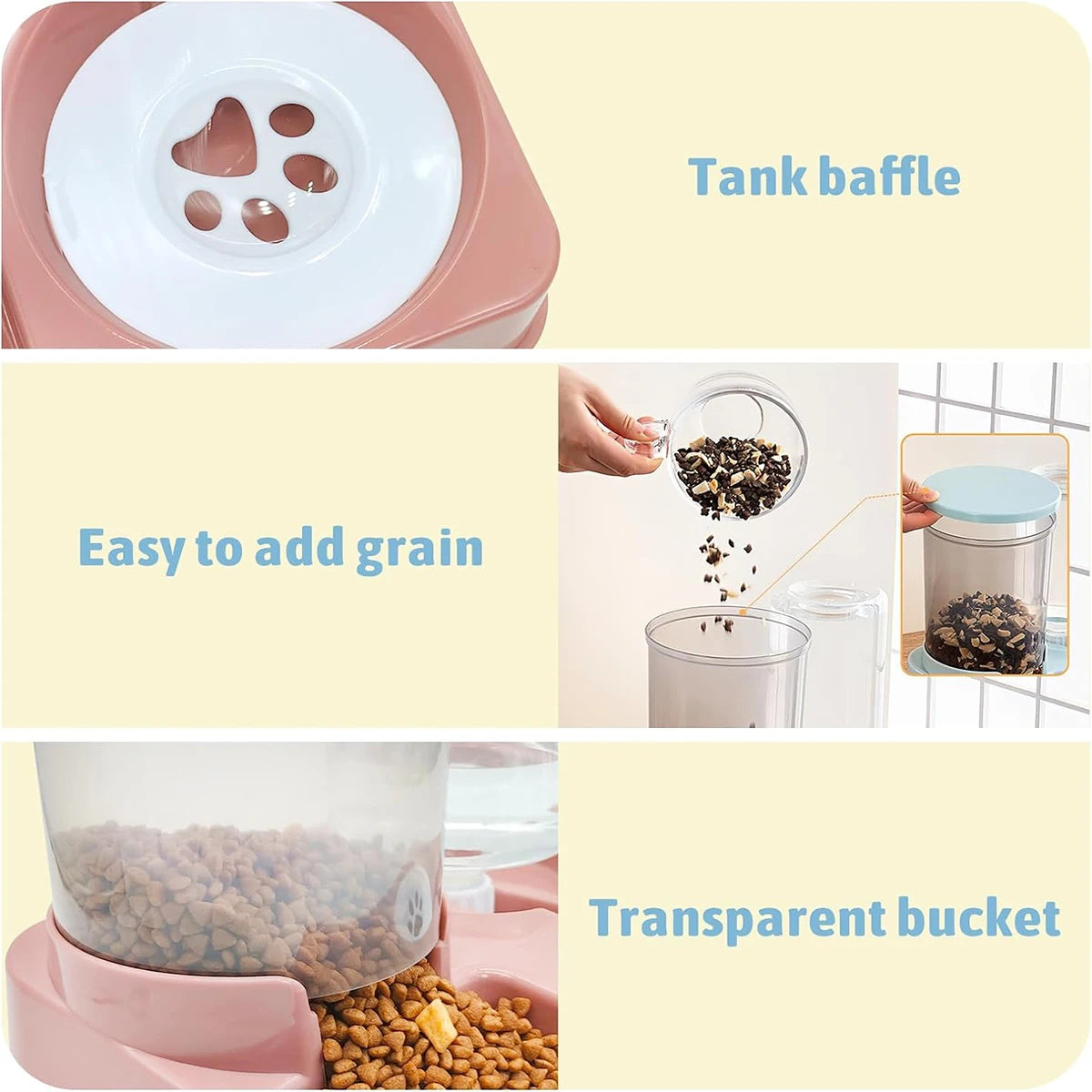2-in-1 Automatic Cat Feeder & Water Dispenser Set – Gravity Food and Water Feeder for Pets