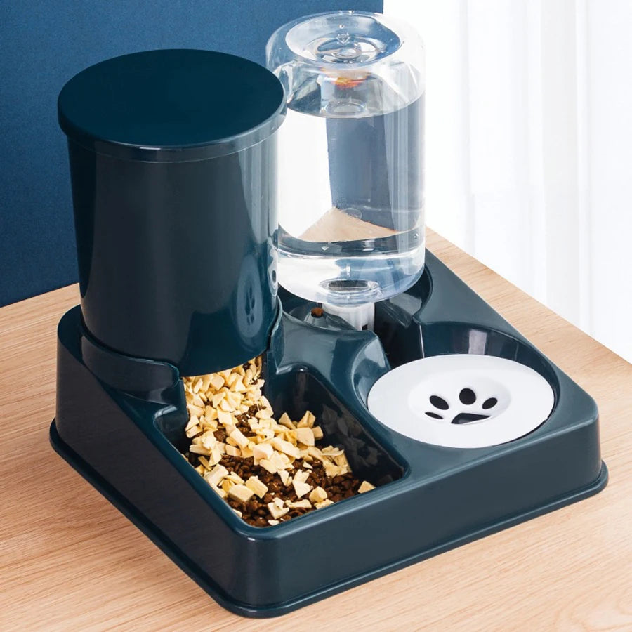 2-in-1 Automatic Cat Feeder & Water Dispenser Set – Gravity Food and Water Feeder for Pets