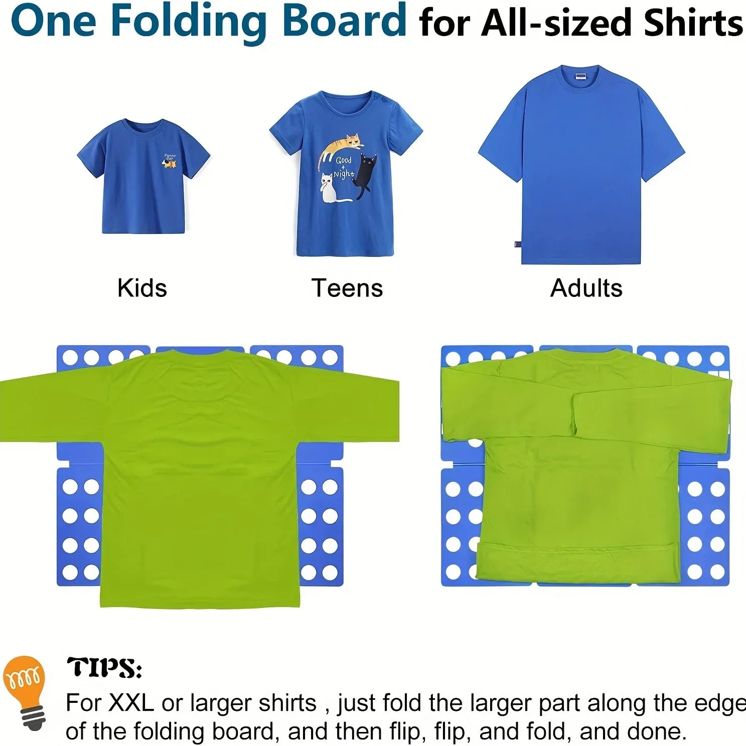 Plastic Clothes Folding Board – Fast & Easy Laundry Folder for Adults & Kids