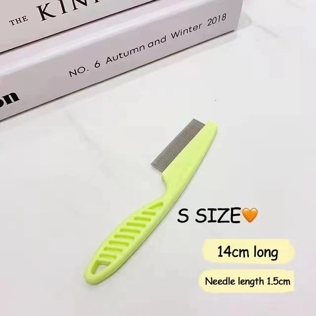 Stainless Steel Flea & Shedding Comb for Pets – Fine Tooth Grooming Comb for Dogs & Cats