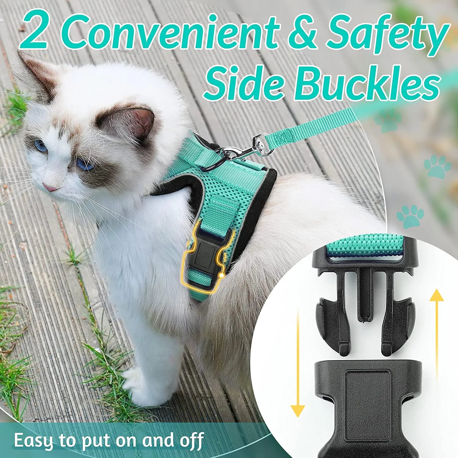 Escape-Proof Cat Harness & Leash Set – Soft Adjustable Walking Vest for Cats