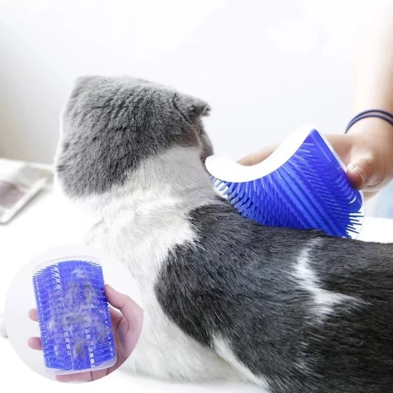Cat Self-Grooming Wall Corner Brush – Massage Comb & Pet Hair Removal Tool