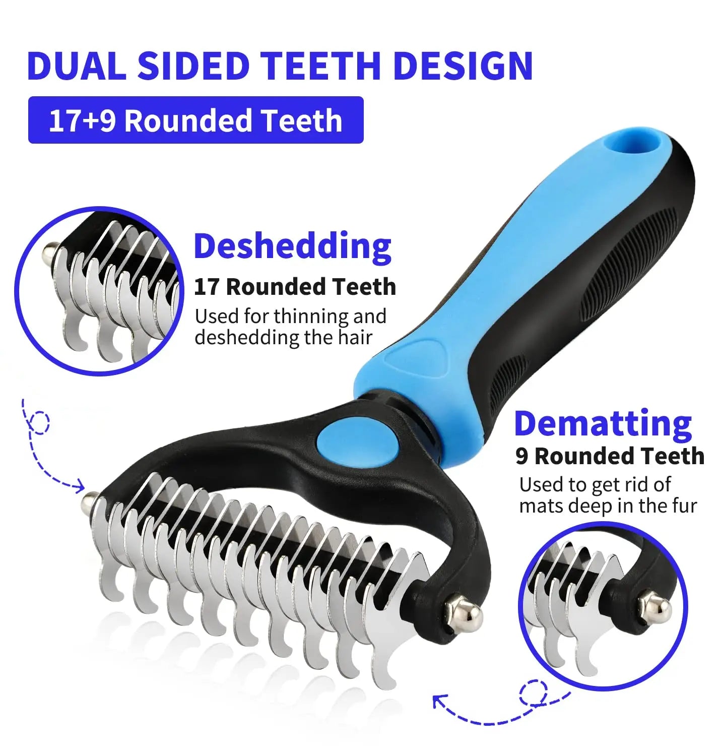 Professional Pet Deshedding Brush – Dog & Cat Hair Remover Grooming Tool