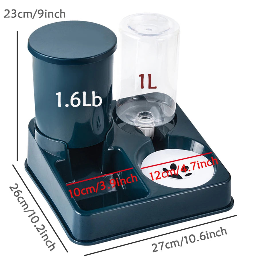 2-in-1 Automatic Cat Feeder & Water Dispenser Set – Gravity Food and Water Feeder for Pets