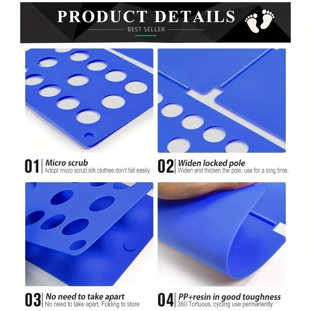 Plastic Clothes Folding Board – Fast & Easy Laundry Folder for Adults & Kids