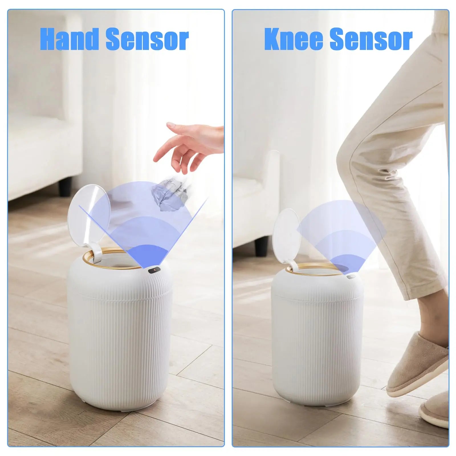 Smart Automatic Trash Can with Lid – Touchless Motion Sensor Waste Bin for Kitchen & Bathroom