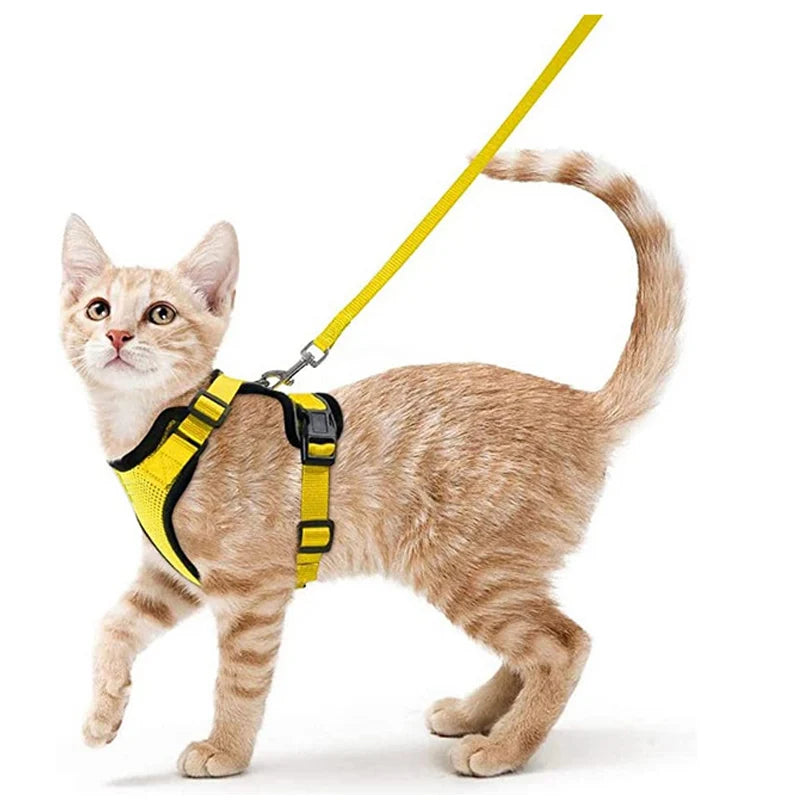 Escape-Proof Cat Harness & Leash Set – Soft Adjustable Walking Vest for Cats