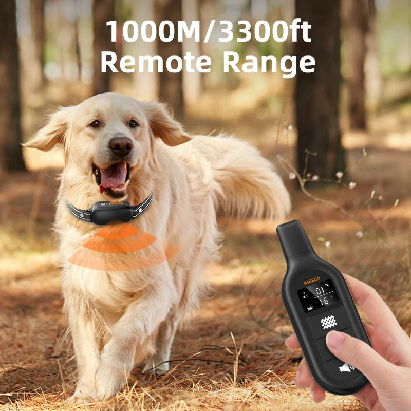 ROJECO Electric Dog Training Collar – Rechargeable, Waterproof IPX7, Remote Control | Safe & Effective
